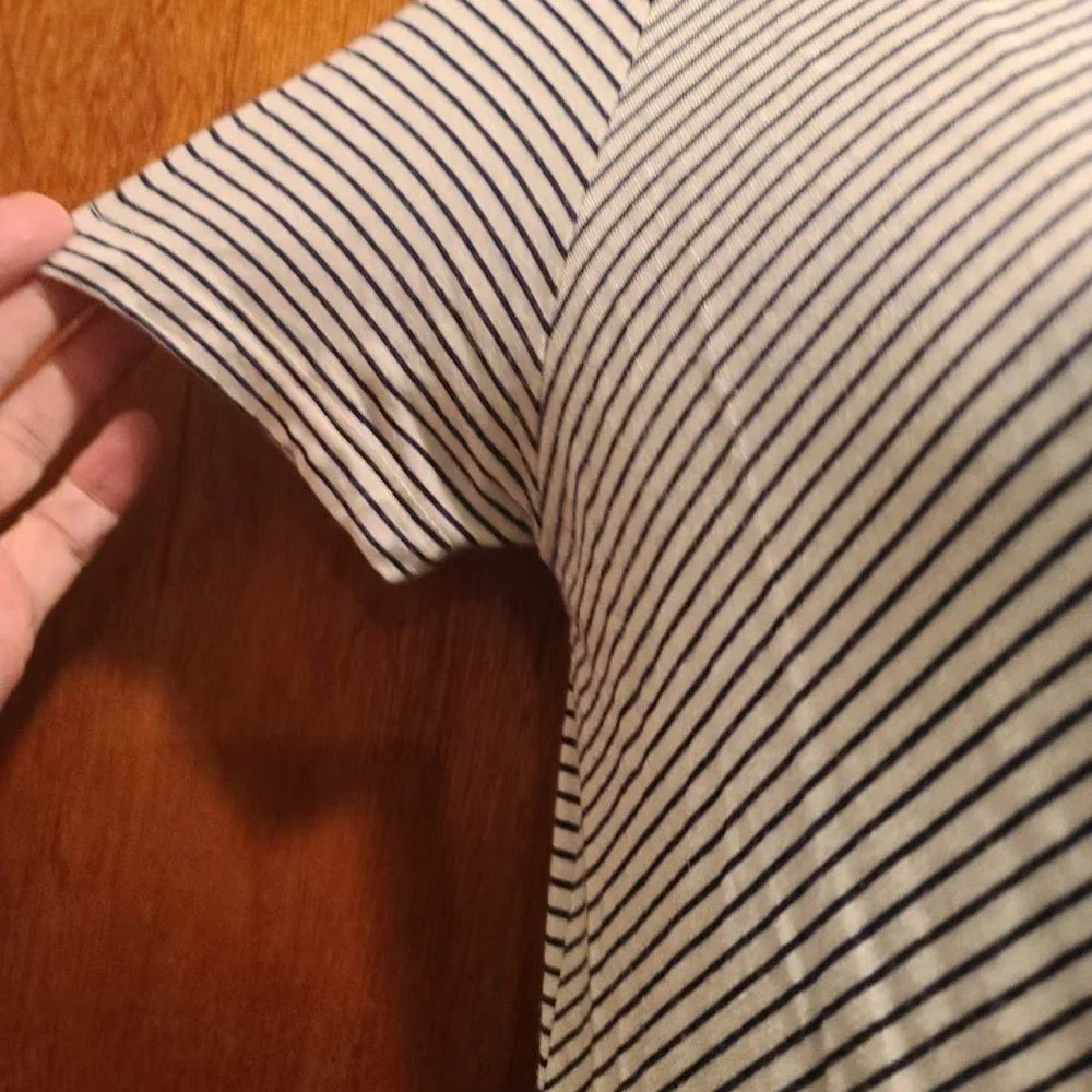 Hearts & Hips black &white striped faux wrap dress szM - Picture 3 of 5